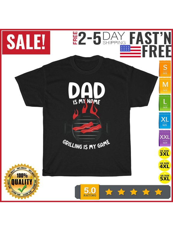 Mens Dad Grilling Game Grill BBQ Accessories Barbecue Father Papa T Shirt Unisex