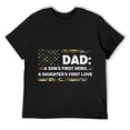 thumbnail image 1 of Mens Dad Son's first hero, a Daughter's first love Dad T-Shirt Black, 1 of 5