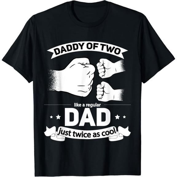 Mens Dad Squared Dad Of Two Cool Daddy Of 2 T-Shirt