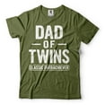 thumbnail image 1 of Mens Dad T-shirt Dad Of Twins Shirt Father's Day Shirt Father Of Twins Shirt Twin Dad Gifts (4X-Large Military Green), 1 of 6