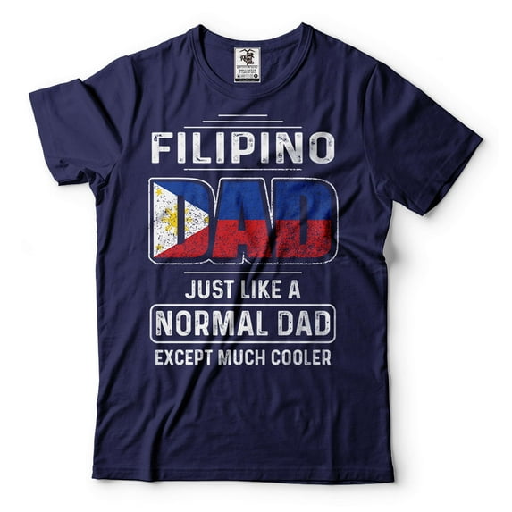 Mens Dad T-shirt Filipino Dad Shirt Father's Day Funny Shirt Cool Dad Shirt Dad Joke Shirt (X-Large Navy Blue)