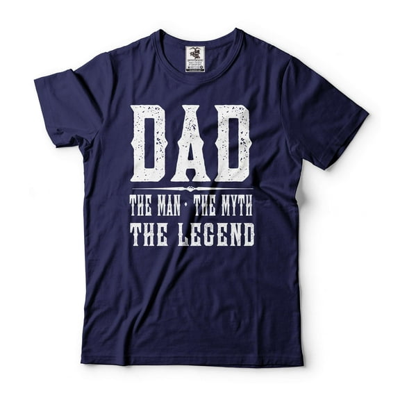 Mens Dad T-shirt The Man The Myth The Legend T-Shirt Father's Day Dad Gift Tee Father Gifts (X-Large Navy Blue)