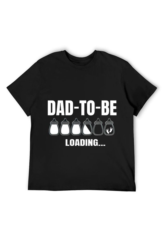 Mens Dad To Be Loading Expecting Father Funny Pregnancy T-Shirt Black L