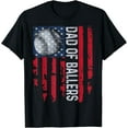 thumbnail image 1 of Mens Dad of Ballers USA Flag Dad of Baseball and Softball Player T-Shirt mens t shirt，black，women，funny，misfits，men，journey, 1 of 4