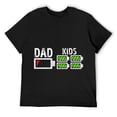 thumbnail image 1 of Mens Dad of Four Low Battery Funny Father of 4 Kids Dad T-Shirt Black 3X-Large, 1 of 5