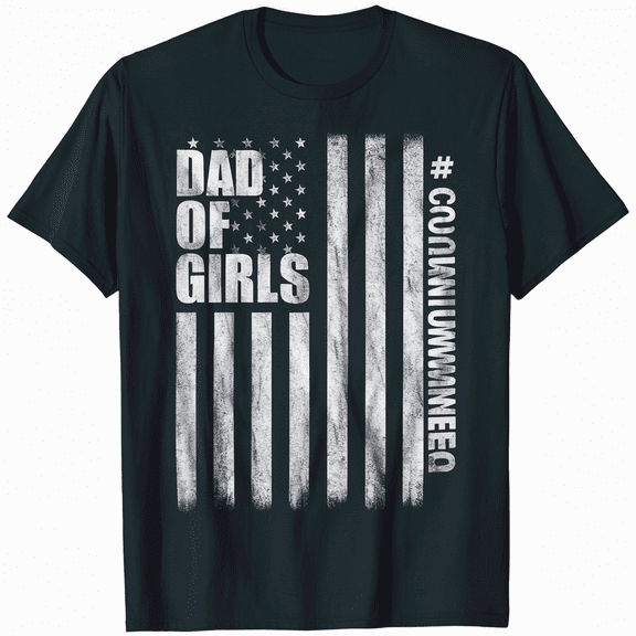 Mens Dad of Girls Outnumbered Fathers Day 2024 for Dad Daughter T-Shirt