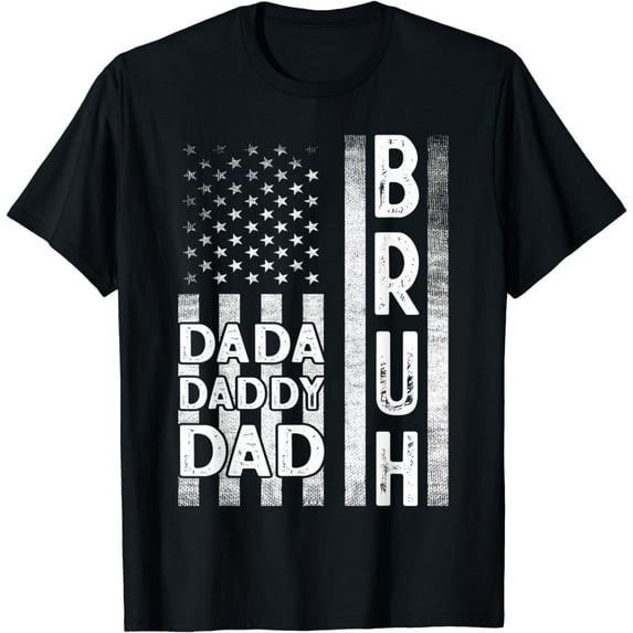 Mens Dada Daddy Dad Bruh Shirt American Flag Fathers Day 2022 T-Shirt