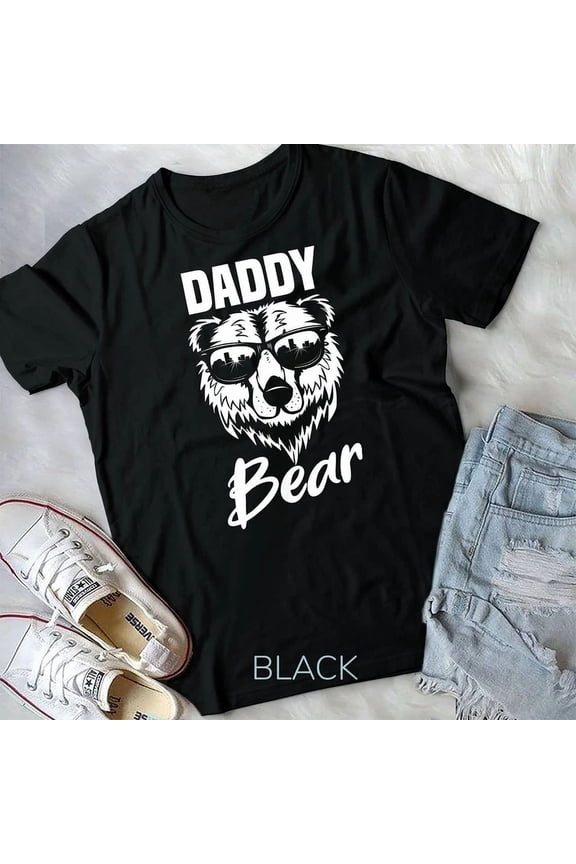 Mens Daddy Bear Wearing Cool Sunglasses Fathers Day Gift Unisex T-Shirt Unisex S-5XL Hot Trending Shirt, Vintage Birthday Gift
