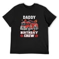 thumbnail image 1 of Mens Daddy Birthday Crew Firetruck Firefighter Fireman Funny T-Shirt Black 3X-Large, 1 of 5