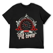 Mens Daddy Pit Crew, Funny Speed And Speed Cars Lovers Outfit Car T-Shirt Black