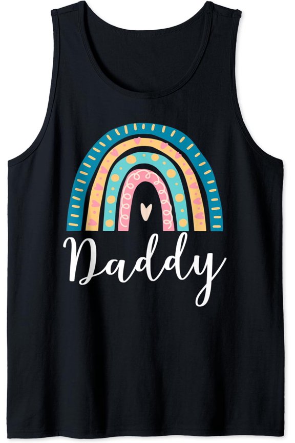 Mens Daddy Rainbow Gifts For Men Dad Family Birthday Tank Top Size S-3XL