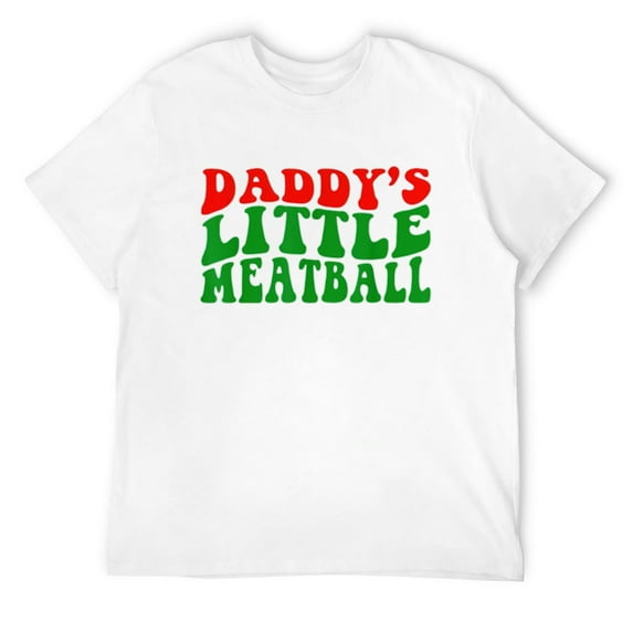 Mens Daddy'S Little Meatball Funny Italian Joke Groovy T-Shirt Black Medium