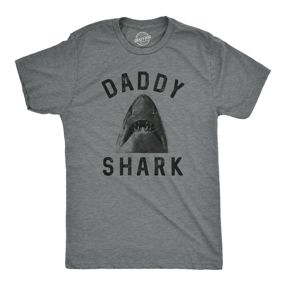 Mens Daddy Shark T Shirt Funny Shark Face Chomp Jaws Fathers Day Graphic Tee Graphic Tees