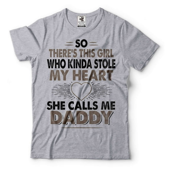 Mens Daddy T-shirt She Calls Me Daddy Shirt Daughter Dad T-Shirt Dad Father Daughter Tees (4X-Large Grey)