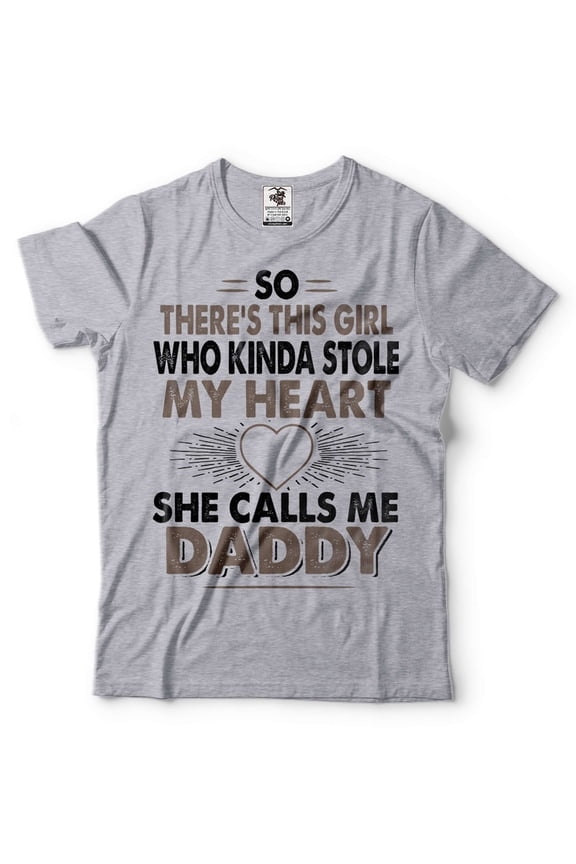 Mens Daddy T-shirt She Calls Me Daddy Shirt Daughter Dad T-Shirt Dad Father Daughter Tees (Medium Grey)