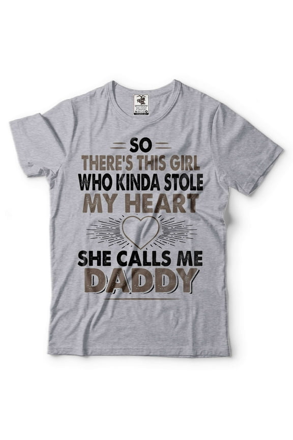 Mens Daddy T-shirt She Calls Me Daddy Shirt Daughter Dad T-Shirt Dad Father Daughter Tees (Small Grey)