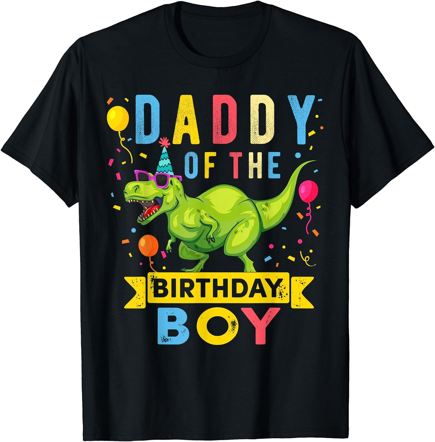 Mens Daddy of the Birthday Boy TRex Dinosaur Birthday Party TShirt