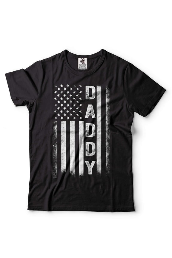 Mens Daddy shirt Daddy USA Flag Tee USA Patriotic Shirt Fathers Day Dad Shirt Father's Day Gifts (XX-Large Black)