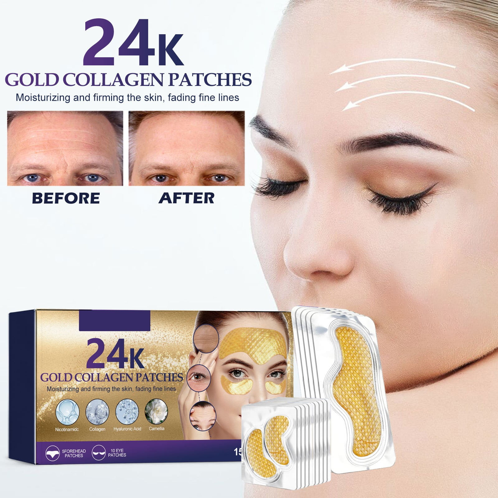 Mens Daily Face Wash Needless Forehead Patch Moisturizing Hydrating