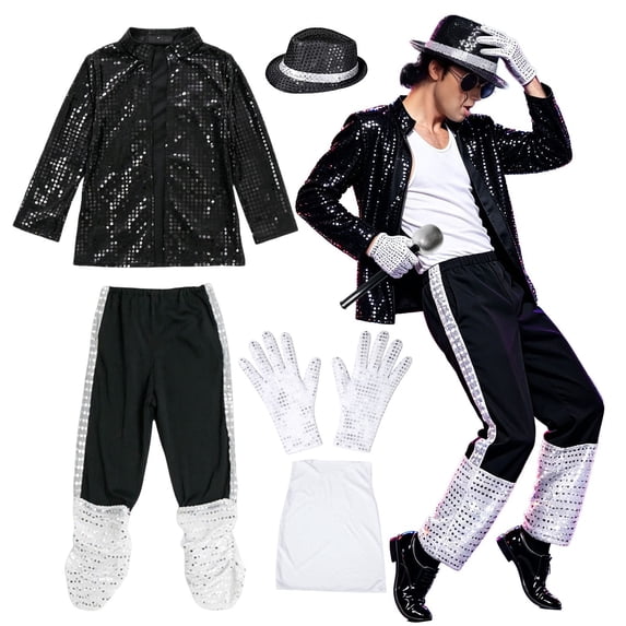 Mens Dance Star 𝗖ostume for Men 80s 90s Pop Stage Outfits for 𝗖osplay Party Men's Fashion