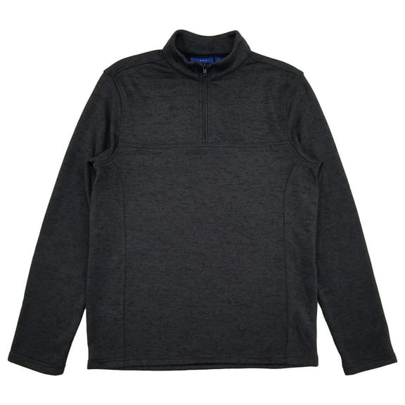 Mens Dark Gray Fleece Pullover Quarter Zip Sweater Small