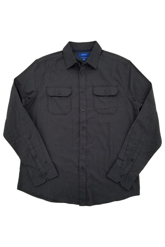 Mens Dark Gray Long Sleeve Flannel Shirt XX-Large