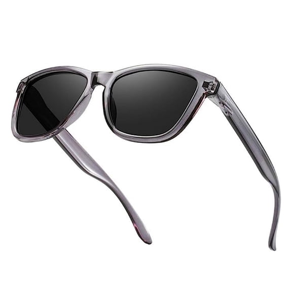 Mens Dark Gray Polarized Retro Classic UV400 Protection Sunglasses