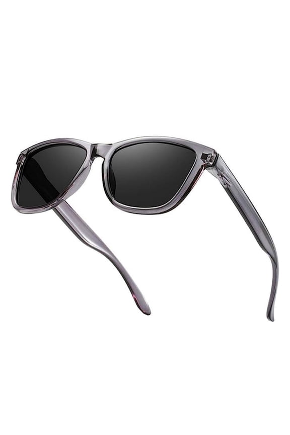 Mens Dark Gray Polarized Retro Classic UV400 Protection Sunglasses