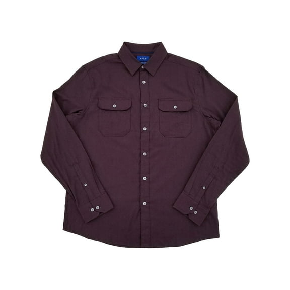 Mens Dark Purple Long Sleeve Flannel Shirt XX-Large
