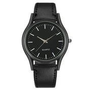 Mens Date Ultra Thin Minimalist Fashion Casual Analog Quartz Watch Slim Simple Dress Wrist With Leather Band For Men