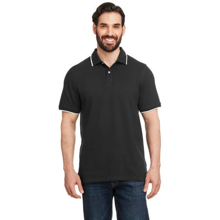 Mens Deck Polo - BLAcK WHITE - M(D0102H76cUJ)
