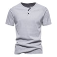 thumbnail image 1 of Mens Deep V Neck Short Sleeved T Shirt Cotton Elastic Bottoming Shirt Small Stand Up Collar In Summer, 1 of 2