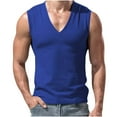 thumbnail image 1 of Mens Deep V Neck Tank Tops, Stretch Muscle Gym Workout Sleeveless Slim Fit Low Cut Tank Tops for Summer Beach, 1 of 6