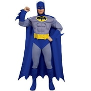 Deluxe Muscle Chest Batman Mens Halloween Fancy-Dress Costume for Adult, S