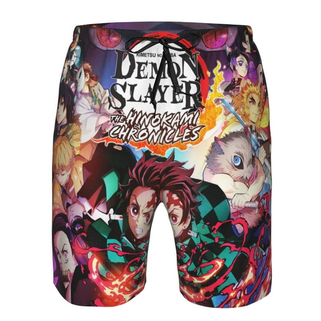Mens Demon Slayer Kimetsu No Yaiba Swim Trunks, Anime Beach Shorts ...