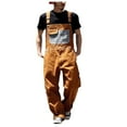 thumbnail image 1 of Mens Denim Bib Overalls Baggy Insulated Vintage Contrast Distressed Jumpsuits Workwear Coveralls with Big Tool Pockets，L-5XL, 1 of 5