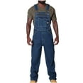 thumbnail image 1 of Mens Denim Bib Overalls Regular Fit Overall Flex Workwear with Adjustable Straps and Convenient Tool Pockets (XXL, Dark Blue), 1 of 6