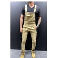 thumbnail image 1 of Mens Denim Bib Overalls Slim Fit Casual Jumpsuit Jeans Suspender Pockets Pants, 1 of 6
