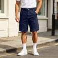 thumbnail image 1 of Mens Denim Cargo Shorts Button Zipper Various Pockets Straight Leg 5 Inch Inseam, 1 of 9
