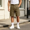 thumbnail image 1 of Mens Denim Cargo Shorts Button Zipper Various Pockets Straight Leg 5 Inch Inseam, 1 of 9