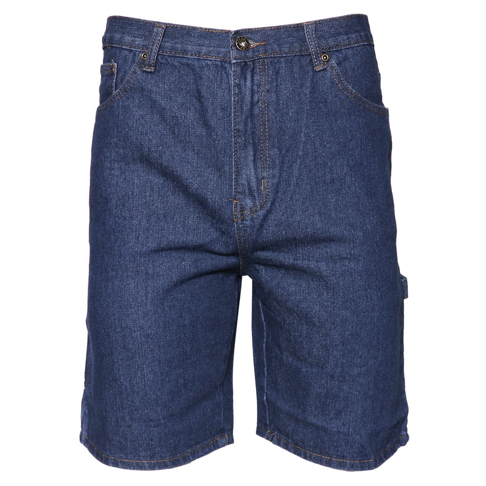 Mens Denim Cargo Shorts Premium Cotton Jeans Multi Pocket Stoash Blue ...