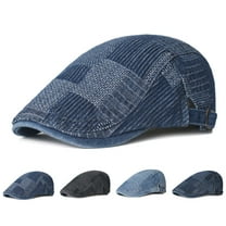 Mens Denim Cotton Newsboy Cap Ivy Gatsby Driving Hunting Cabbie Hats