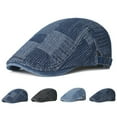 thumbnail image 1 of Mens Denim Cotton Newsboy Cap Ivy Gatsby Driving Hunting Cabbie Hats, 1 of 6