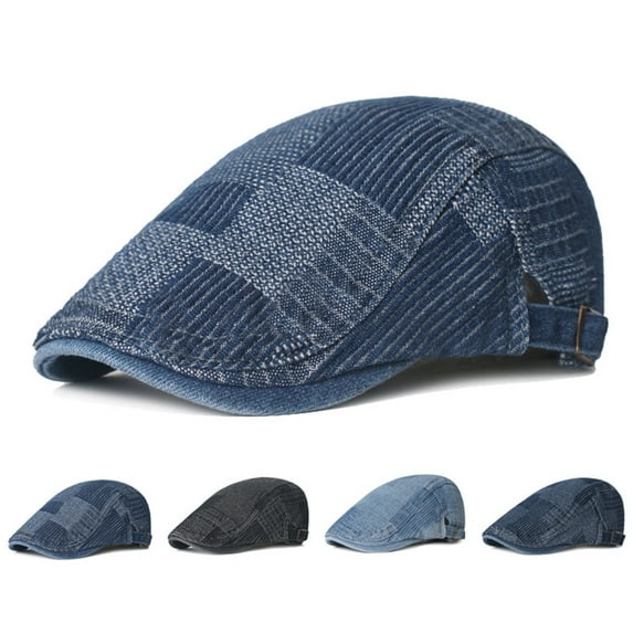 Mens Denim Cotton Newsboy Cap Ivy Gatsby Driving Hunting Cabbie Hats