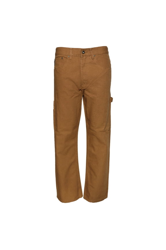 Mens Denim Jeans Pants Premium Cotton Straight Leg Fit CA8929 Brown 32x30