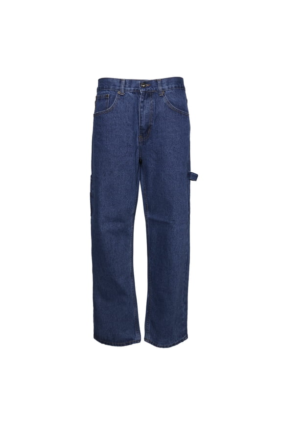 Mens Denim Jeans Pants Premium Cotton Straight Leg Fit CA8929 Stone Wash 40x30