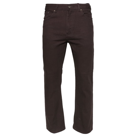 Mens Denim Jeans Pants Premium Cotton Straight Leg Fit CA999 Brown 36x32
