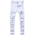 thumbnail image 1 of Mens Denim Pants Comfort Stretch Straight Leg Fit Mens Linen Pants,White,30, 1 of 8