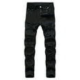 thumbnail image 1 of Mens Denim Pants Comfort Stretch Straight Leg Fit Mens Stretch Jeans,Black,40, 1 of 9