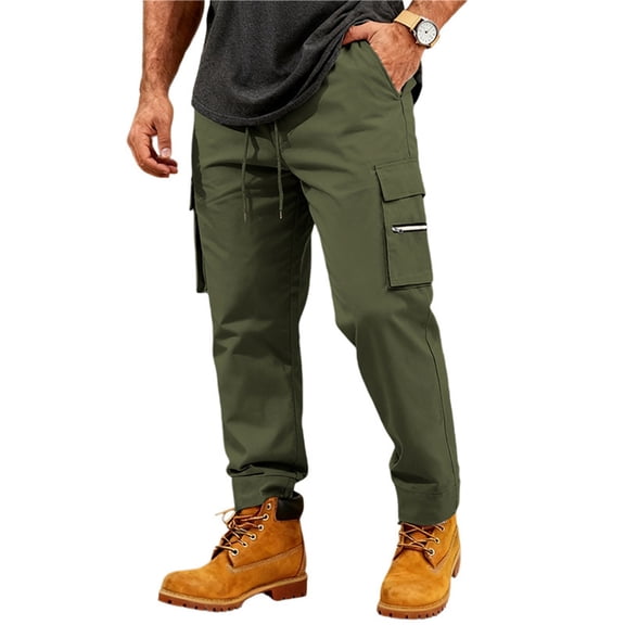 Mens Denim Pants High Street Hop Loose Fit Joggers Multiple Pockets Men Warm Jeans,Green,S